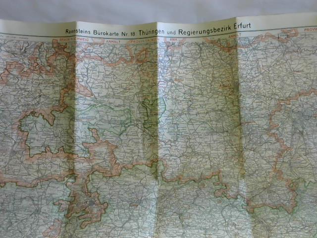 Geographische Verlagsanstalt und Druckerei Ludwig Ravenstein (Hrsg.) - Ravensteins Brokarte Thringen und Regierungsbezirk Erfurt, Nr. 18