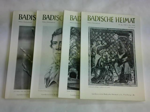 Landesverein Badische Heimat (Hrsg.) - Badische Heimat. Zeitschrift fr Landes- und Volkskunde Natur-. Umwelt- und Denkmalschutz. Heft 1-4. 4 Hefte