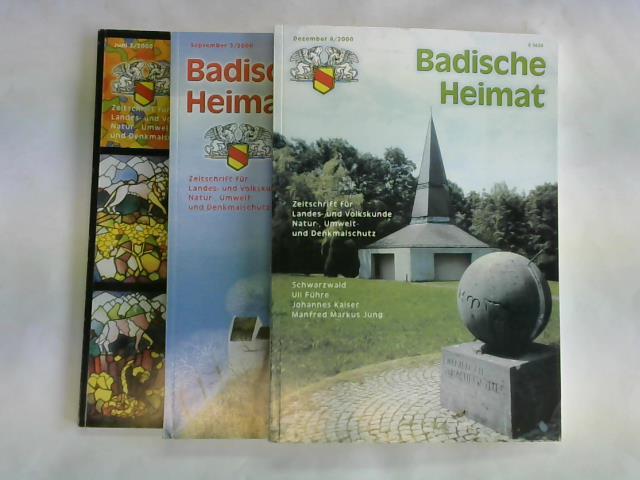 Landesverein Badische Heimat (Hrsg.) - Badische Heimat. Zeitschrift fr Landes- und Volkskunde Natur-. Umwelt- und Denkmalschutz. Heft 2-4. 3 Hefte