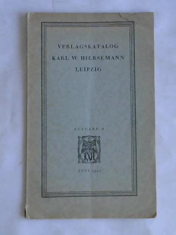 (Firmenkataloge) - Verlagskatalog Karl W. Hiersemann Leipzig. Ausgabe B