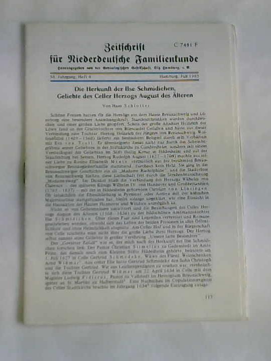 Sclotter, Hans - Zeitschrift fr Niederdeutsche Familienkunde, Heft 4/83
