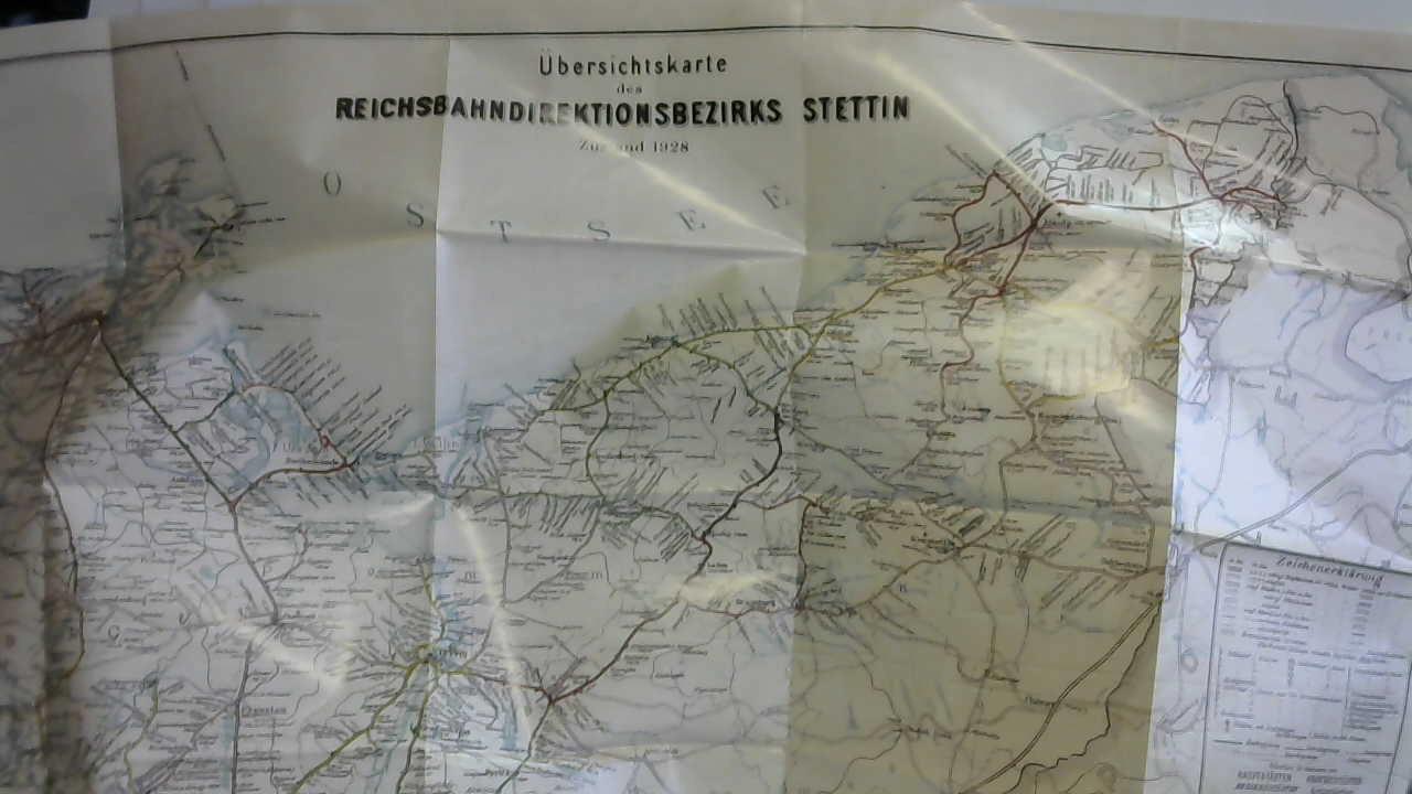(Kartografie/ Karten) - bersichtskarte des Reichsbahndirektionsbezirks Stettin 1928/ bersichtskarte des Reichsbahndirektionsbezirks Greifswald 1951