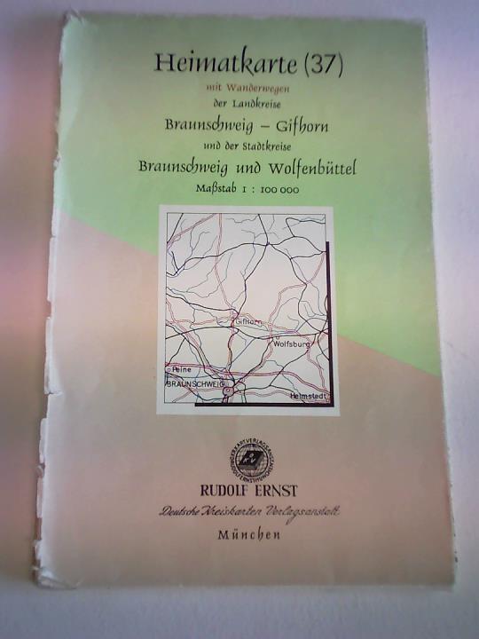 Heimatkarte - Heimatkarte Nr. 37 mit Wanderwegen der Landkreise Braunschweig - Gifhorn und der Stadtkreise Braunschweig und Wolfenbttel