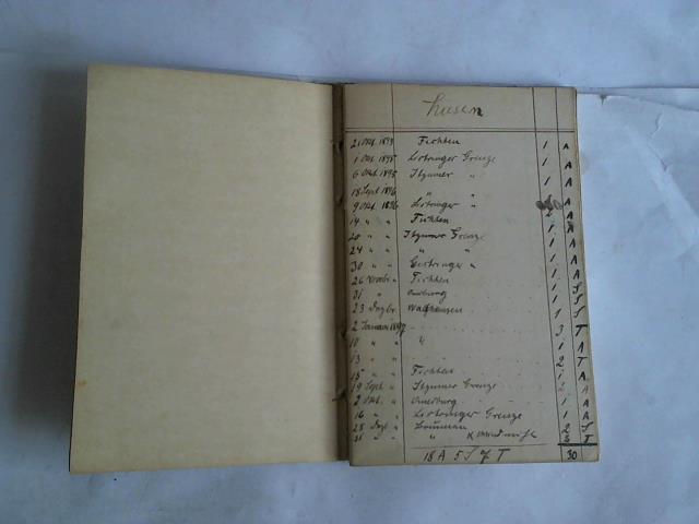 unbekannter Jger aus dem Raum Hildesheim (betitelt: Heine, Listringen, Itzum u.a.) - Jagdbuch/Abschussbuch