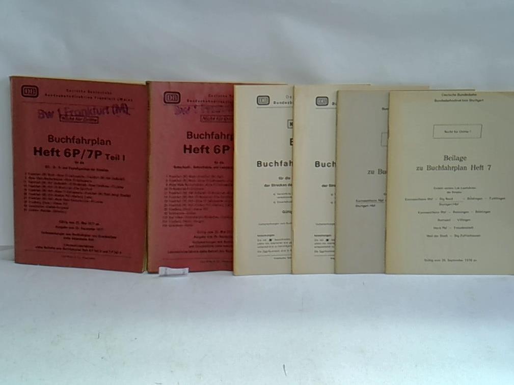 2 Bände: Buchfahrpläne Heft 6 P Teil II, Heft 6 P / 7 P Teil I / Gültig vom 22. Mai 1977 an