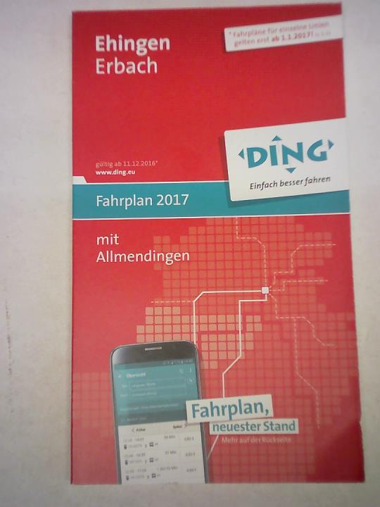 Ehingen. Erbach. Fahrplan 2017. Gültig ab 11.12.2017