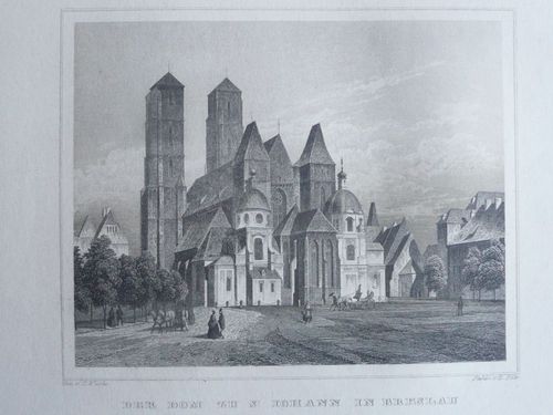 Breslau - Der Dom zu St. Johann in Breslau gezeichnet von C. Wrbe