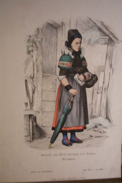 Minden - Tracht - Buerin aus Klein-Bremen bei Minden (Westfalen (27 x 18 cm)