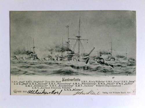 Kriegschiffe - Postkarte: Manverflotte