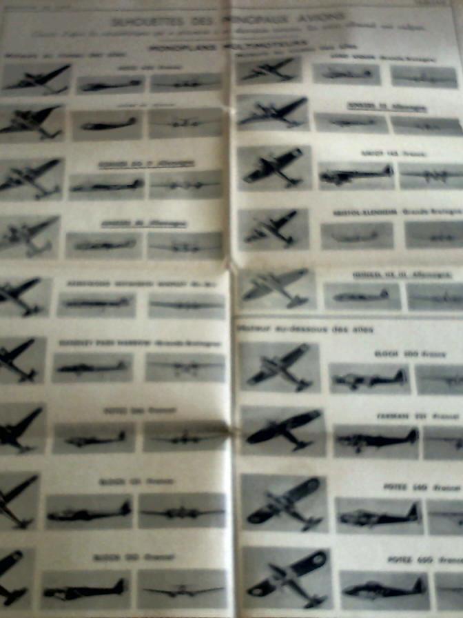Plakat-Armee de LAir-Ministre de Air - Silhouettes de Principaux avions. Classees dapres les caracteristiques qui se presentent a un observateur terrestre. Les avions allemands sont soulignes