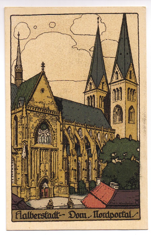 Halberstadt - Postkarte: Dom. Nordportal