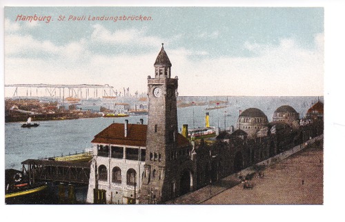 Hamburg - Postkarte: St. Pauli Landungsbrcken