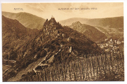 Ahrtal - Postkarte: Altenahr mit dem weissen Kreuz