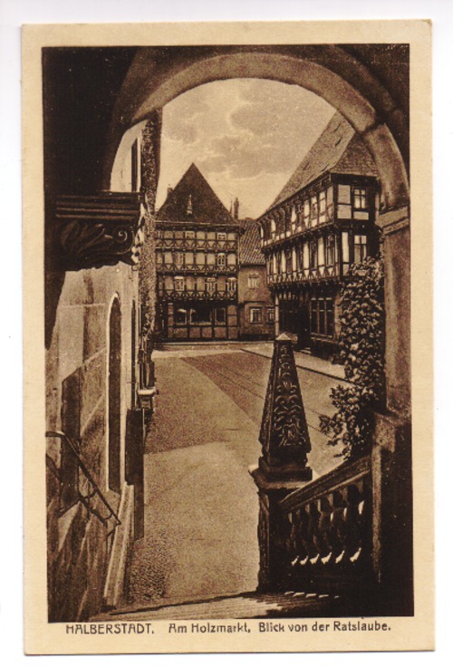 Halberstadt - Postkarte: Halberstadt. Am Holzmarkt, Blick von der Ratslaube