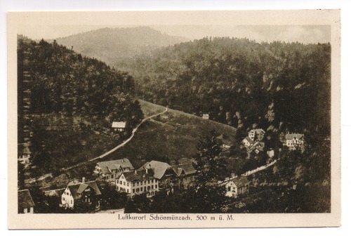 Schnmnzach - Postkarte: Luftkurort Schnmnzach, 500 m . M.