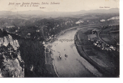 Schweiz, Schsische - Blick vom Bastei-Plateau, Schs. Schweiz. 305 m . d. Ostsee