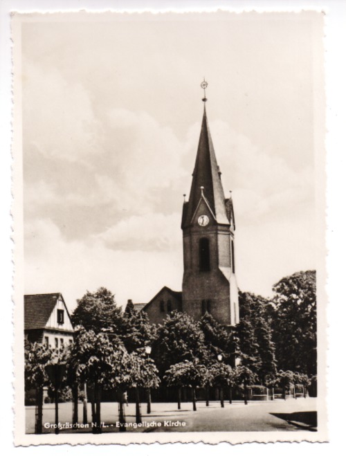 Grorschen - Postkarte: Grorschen N./L. - Evangelische Kirche