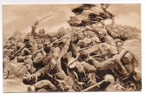 Reichsverband zur Untersttzung deutscher Veteranen E. V. (Hrsg.) - Wohlfahrts-Karte fr Kriegsteilnehmer des Heeres und der Marine: Der grosse Krieg 1914/15. Eroberung einer franzsischen Fahne bei Lunville