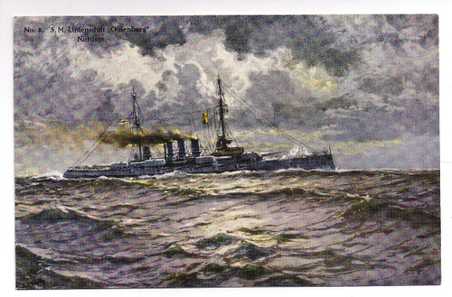 Bohrdt, Hans - Postkarte: No. 8 - S. M. Linienschiff Oldenburg, Nordsee