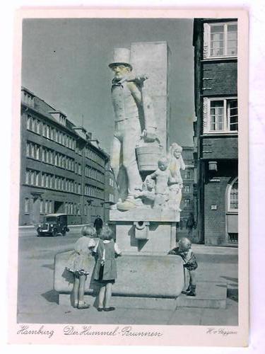 Hamburg - Postkarte: Der Hummel-Brunnen