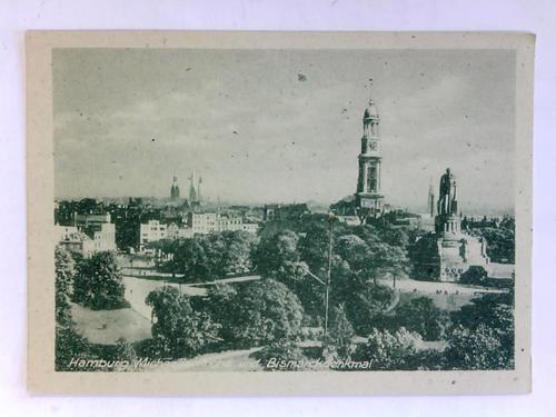 Hamburg - Postkarte: Michaeliskirche und Bismarckdenkmal
