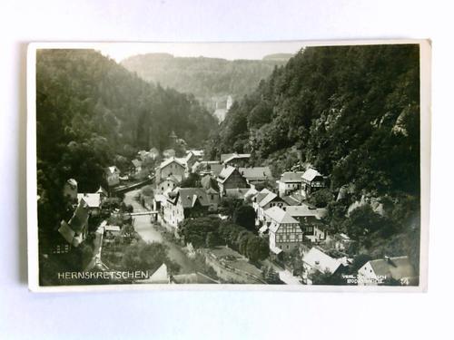 Hernskretschen (Bhm. Schweiz, an der Elbe) - Postkarte: Hernskretschen - Gesamtansicht