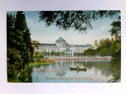 Wiesbaden - Postkarte: Wiesbaden - Neues Kurhaus mit Welher-Terrasse