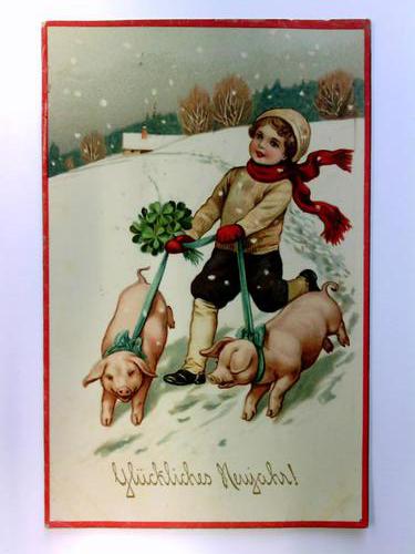Neujahrsgre - Postkarte: Glckliches Neujahr!