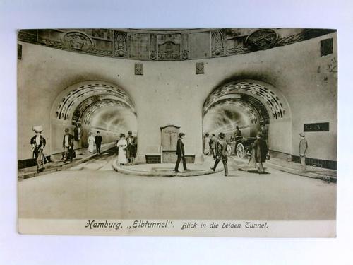Hamburg - Postkarte: Hamburg, Elbtunnel - Blick in die beiden Tunnel