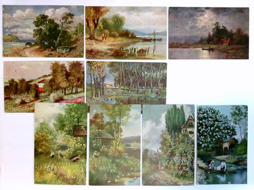 Landschaftsbilder - 9 colorierte Postkarten