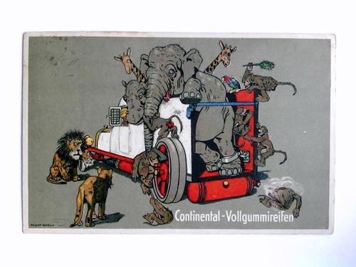 Continental Caoutchouc- und Gutta-Percha Co., Hannover - Postkarte: Continental-Vollgummireifen