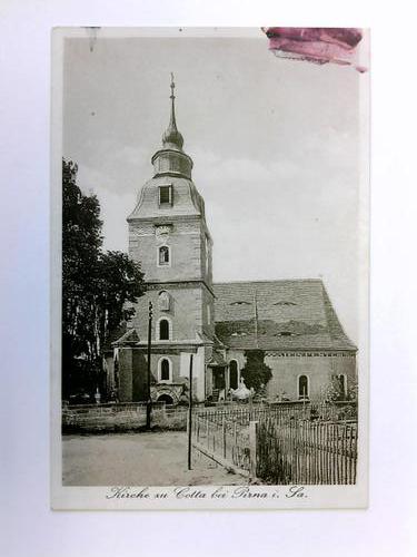 Cotta - Postkarte: Kirche zu Cotta bei Pirna i. Sa.