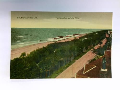 Brunshaupten - Postkarte: Brunshaupten i. M. Kurhausblick auf die Bder - Lithographie