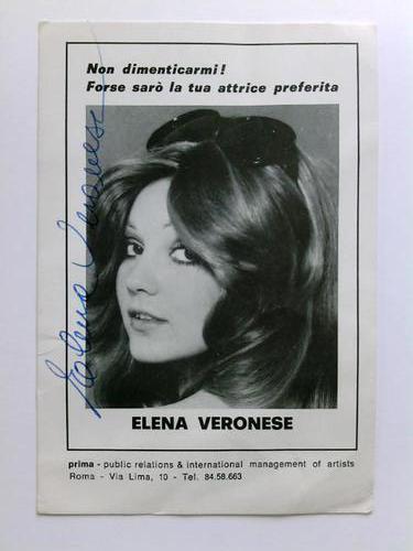 Veronese, Elena - 1 Autogrammkarte: Non dimenticarmi! Forse saro la tua attrice preferita