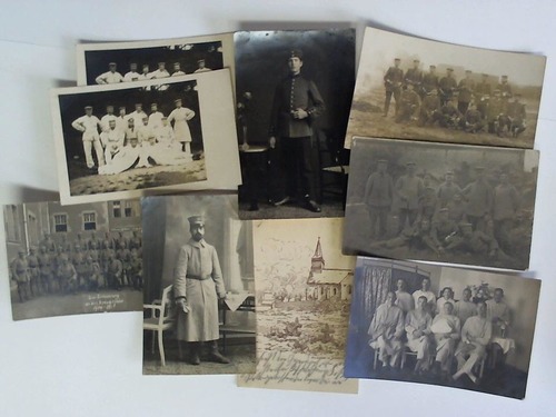 (Erster Weltkrieg) - 9 Foto-Postkarten mit verschiedenen Motiven (1 Dublette)