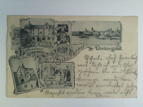 (Mainz) - Postkarte: Gruss vom Hofbruhaus Schfferhof - Dreiknigshof