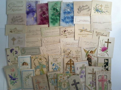 (Glckwunschkarten zur Konfirmation) - Sammlung von 41 unterschiedlichen Glckwunschkarten zur Konfirmation fr Emma Gerlof