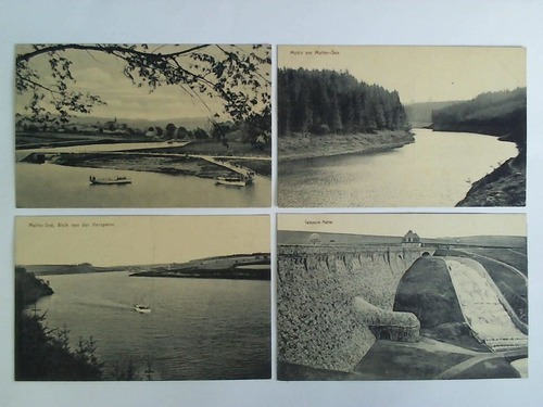 (Dippoldiswalde) - 4 Postkarten mit verschiedenen Ansichten, berwiegend von der Talsperre Malter bei Dippoldiswalde