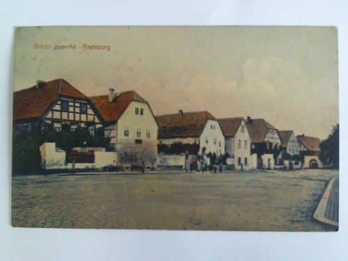 Radeburg (Sachsen) - Postkarte: Gruss aus Alt-Radeburg - Straenansicht