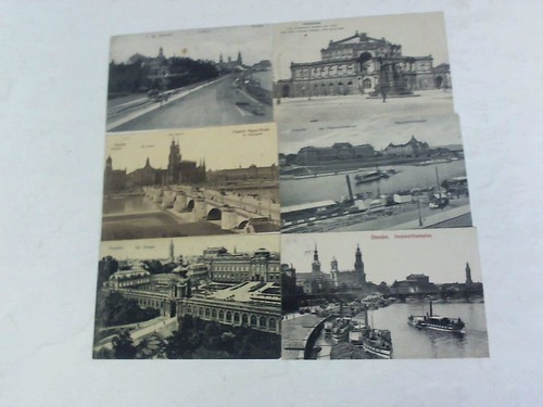 Dresden - Dampfschifflandeplatz / Gesamtministerium / Knigliches Opernhaus / Kniglicher Zwinger / Friedrich August Brcke / Knigliches Belvedre