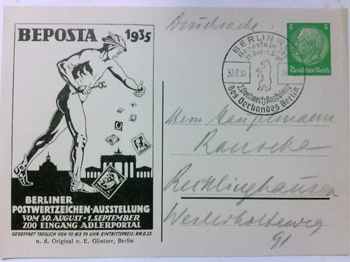 (Beposta) - 2. Berliner Postertzeichen. Austellung 30. August bis 1. Septermber 1935 im Zoo