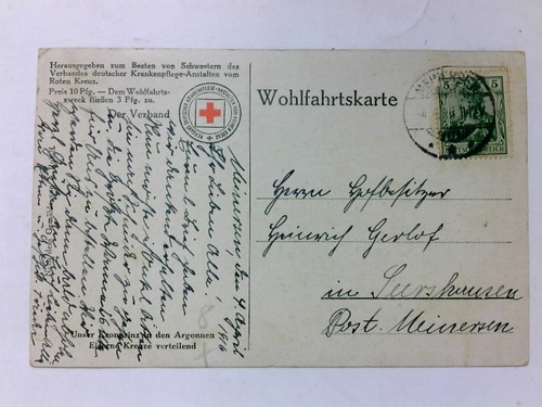 (Schwestern des Verbandes deutscher Krankenpflege-Anstalt vom Roten Kreutz (Hrsg.) - Wolhlfahrtskarte