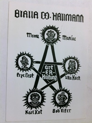 Hallmann, Blalla W. (1941-1997) - Kunstansichtskarte mit handsignierter Widmung den Knstlers