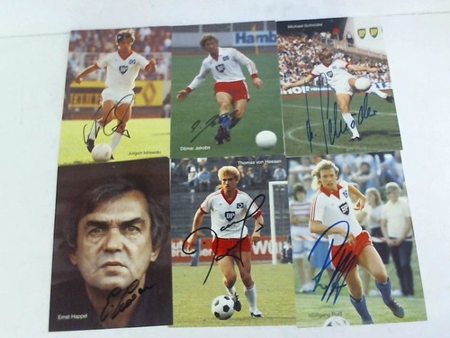 (Hamburger Sport Verein, HSV) - 6 original Signierte Autogrammkarten