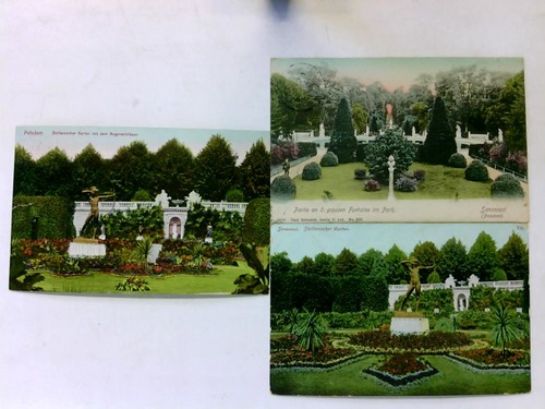 (Potsdam) - Partie an der grossen Fontaine im Park/Sizilianischer Garten mit dem Bogenschtzen / Sicilianischer Garten