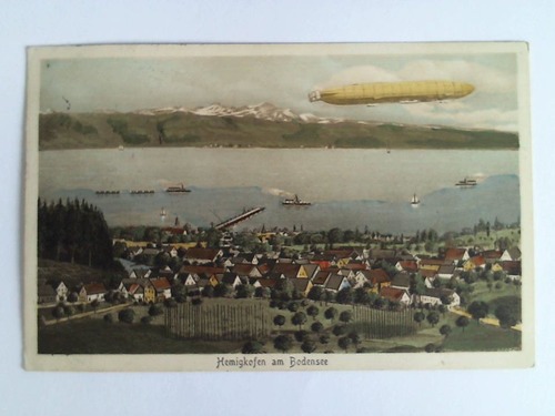 (Hemigkofen) - Ansichtskarte: Hemigkofen am Bodensee - Gesamtansicht mit Luftschiff