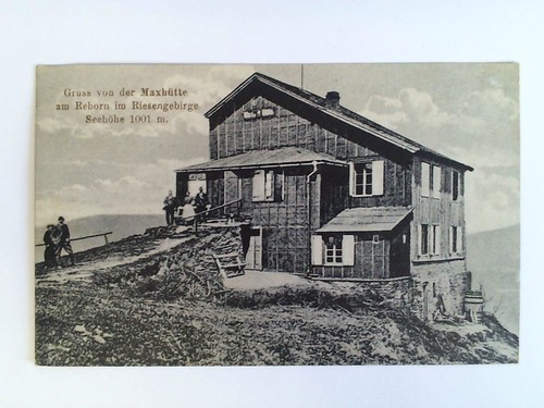 (Riesengebirge) - Ansichtskarte: Gruss von der Maxhtte am Rehorn im Riesengebirge, Seehhe 101 m