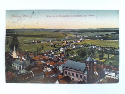 (Homburg) - Ansichtskarte: Homburg (Pfalz). Blick von der Restauration Schlossberg nach Westen
