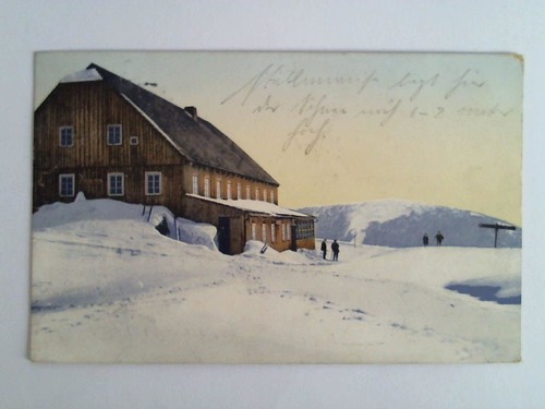 (Riesengebirge / Tschechien) - Ansichtskarte: Das Riesengebirge im Winter. Spindlerbaude zu Ostern