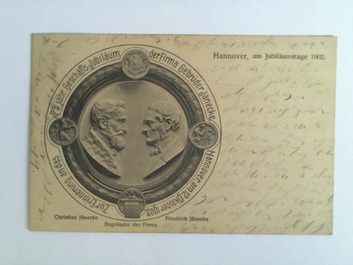 (Hannover) - Ansichtskarte: Zur Erinnerung an das 75jhr. Geschfts-Jubilum der Firma Gebrder Jnecke, Hannover, am 12. Oktober 1902